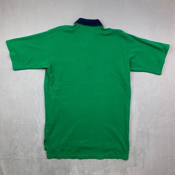 Vintage Ralph Lauren Mens Shirt Medium Green Pique Polo USA Flag Embroidered - Picture 7 of 7